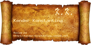 Kender Konstantina névjegykártya